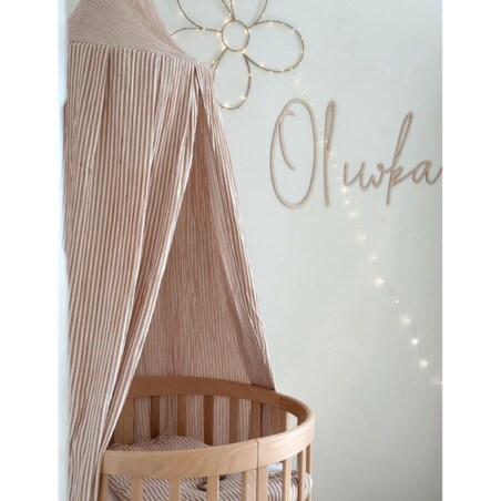 Beige Stripes – baldachim muślinowy