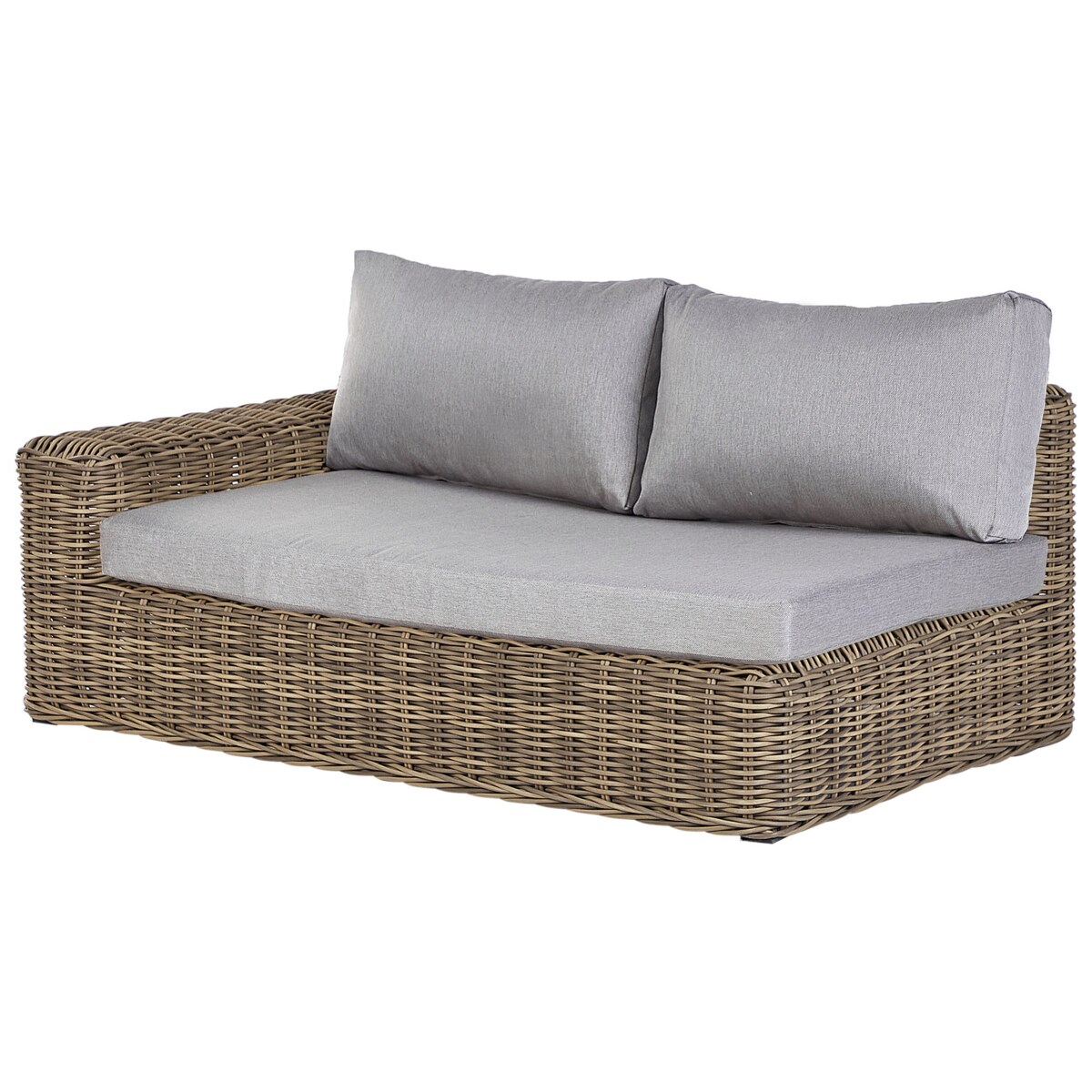 Narożnik ogrodowy z otomaną dla 6 osób PALERMO Modułowy Technorattan Jasnobrązowy