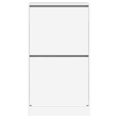 vidaXL Szafka na buty z 2 uchylanymi szufladami, biała, 60x42x108 cm