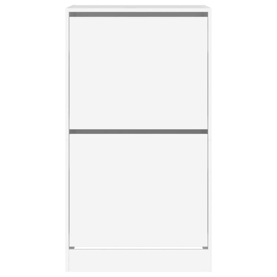 vidaXL Szafka na buty z 2 uchylanymi szufladami, biała, 60x42x108 cm