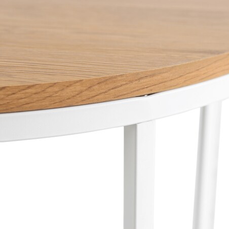 Stolik Kawowy Okrągły Skandynawski Ława Do Salonu Biały Dąb HANTEL Ø70