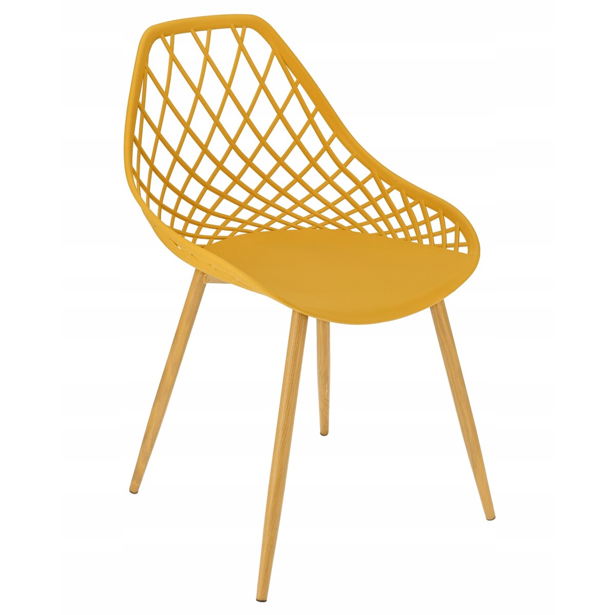Krzesło ogrodowe plastikowe ARANDA musztardowe