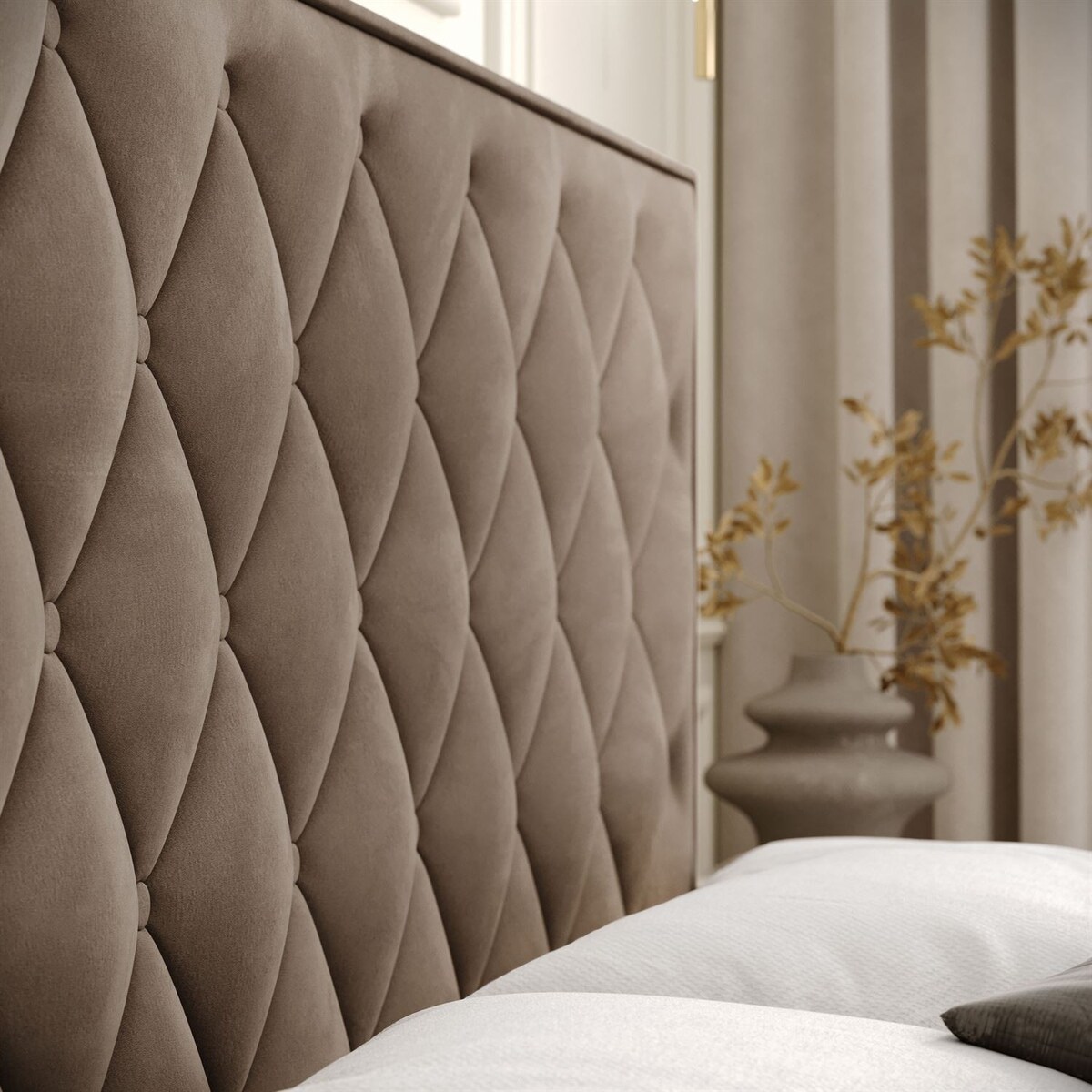 Łóżko kontynentalne INEZ, pojemnik na pościel, 140x200, Royal Velvet 176, topper