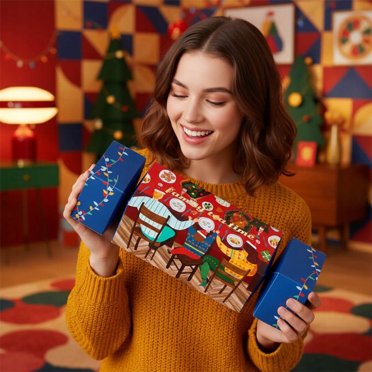 ŚWIĄTECZNY CRACKER ZESTAW 14 HERBAT SYPANYCH W SASZETKACH - PREZENT UPOMINEK NA MIKOŁAJA ŚWIĘTA GWIAZDKĘ BOŻE NARODZENIE POD CHOINKĘ DLA KOBIETY FACETA ŻONY MĘŻA