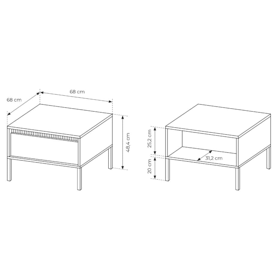 Stolik kawowy 1S ENSO beżowy na stylowych nóżkach