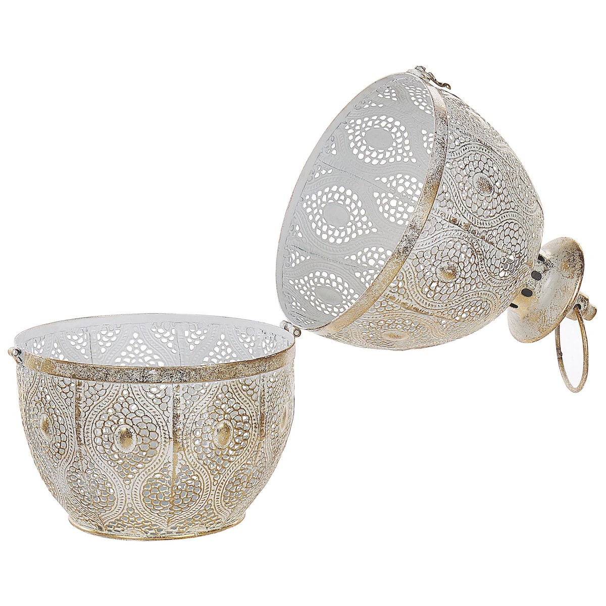 Lampion AMORGOS Metal 34 cm Złoty