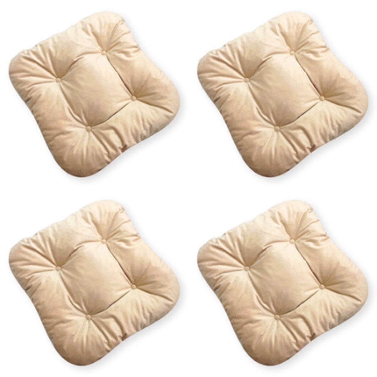 Zestaw 4 poduszek na krzesło/stołek, standard, 40x40 cm, Beż