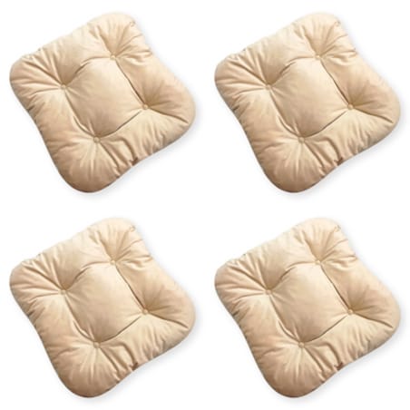 Zestaw 4 poduszek na krzesło/stołek, standard, 40x40 cm, Beż