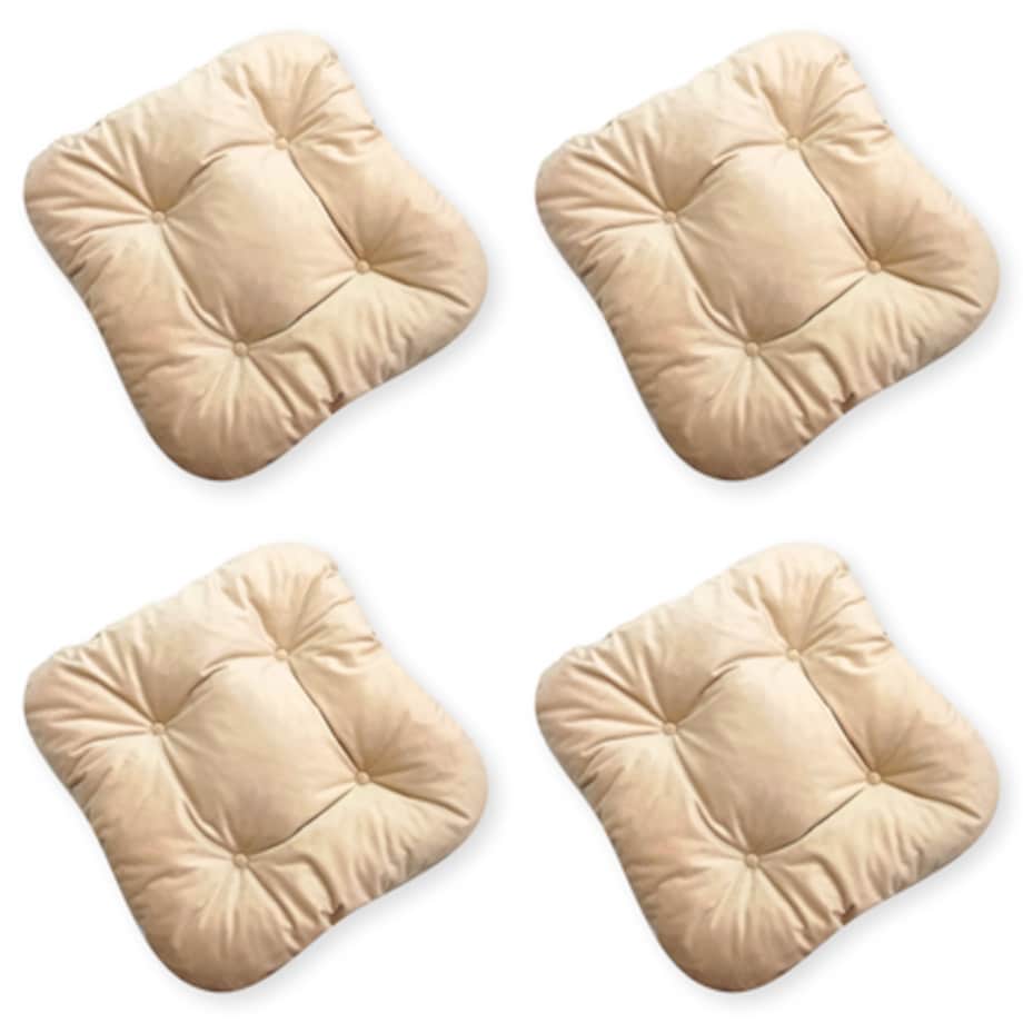 Zestaw 4 poduszek na krzesło/stołek, standard, 40x40 cm, Beż