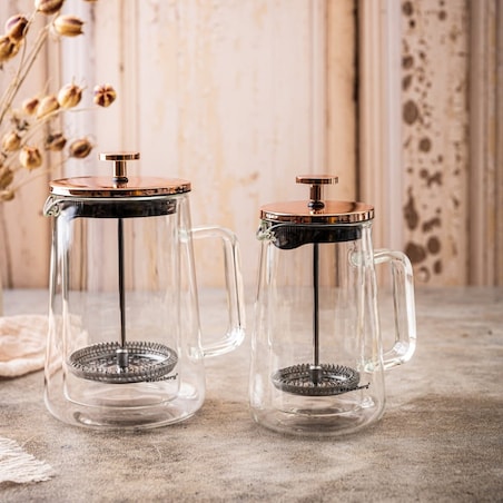 Zaparzacz do kawy herbaty 0.35L French Press różowe złoto KLAUSBERG