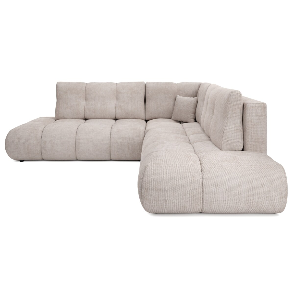 Narożnik pikowany, rozkładany z funkcją spania SOHI, Flow 03 - jasny beż