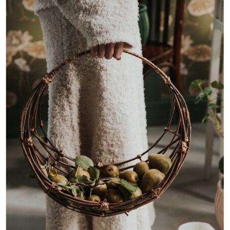 KOSZ DREWNIANY NA ZAKUPY WARZYWA OWOCE PRANIE duży boho naturalny 2 szt.