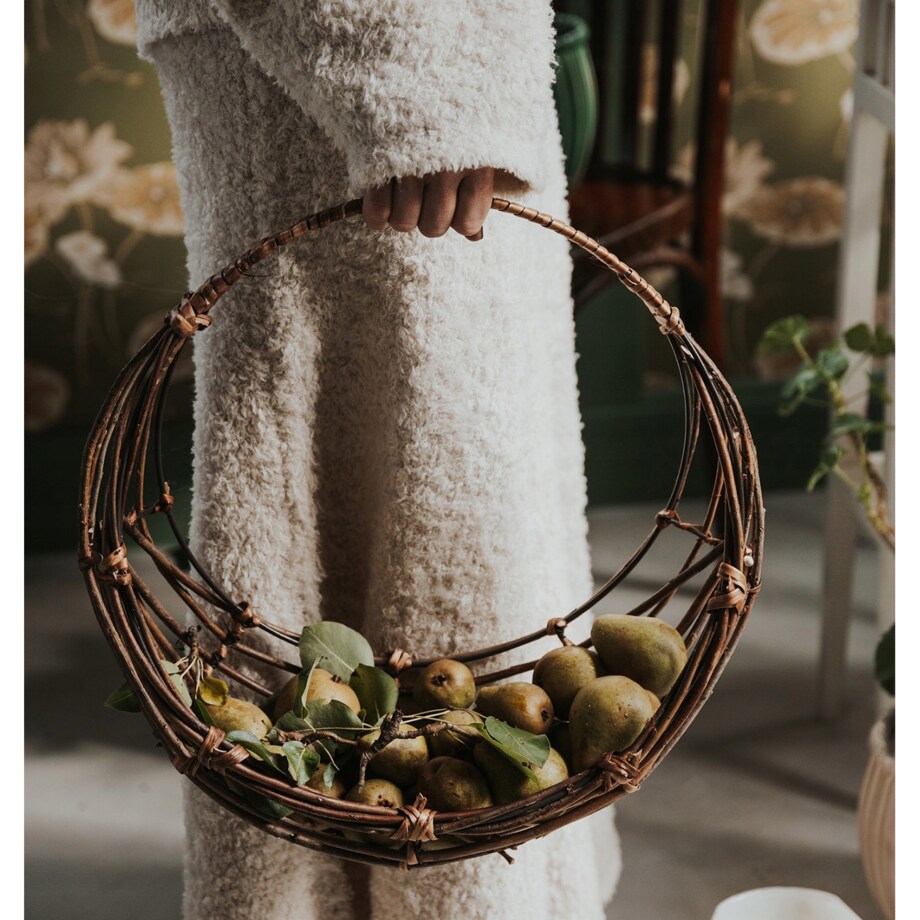 KOSZ DREWNIANY NA ZAKUPY WARZYWA OWOCE PRANIE duży boho naturalny 2 szt.