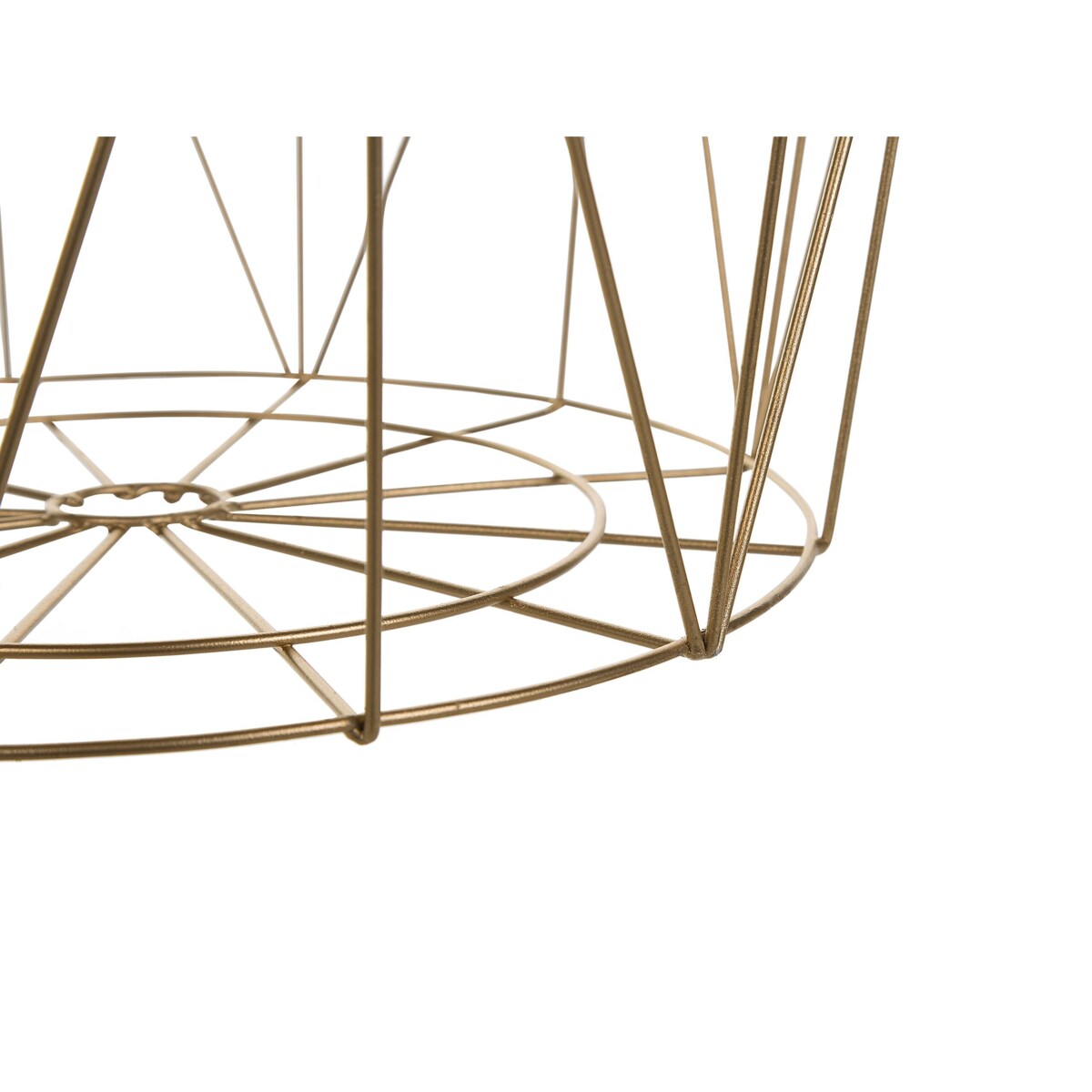 Stolik pomocniczy z miejscem do przechowywania jasne drewno ze złotym LANARK