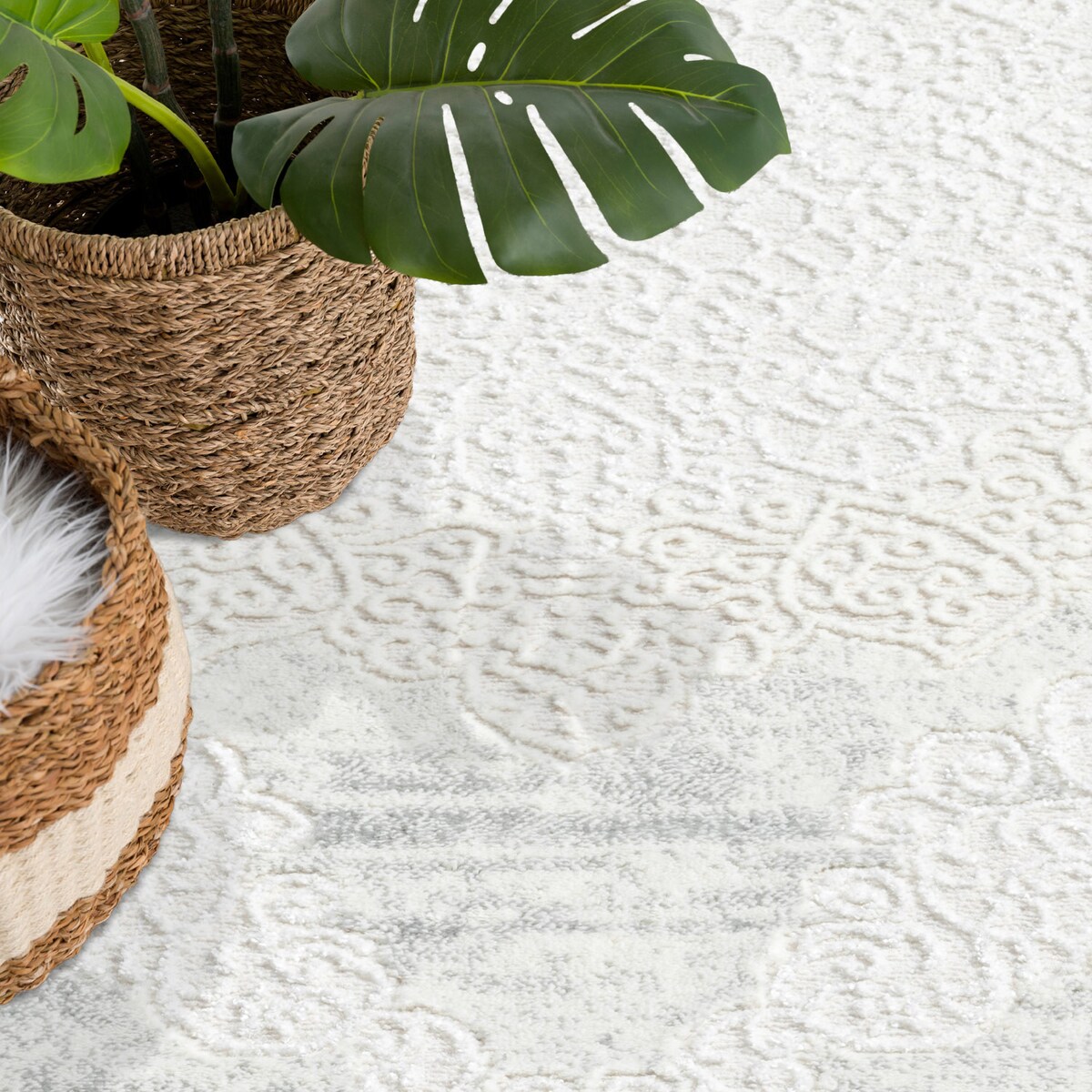 Dywan Glamour okrągły klasyczny do salonu i jadalni Antique 2090 Szary 160x160