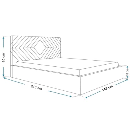 Łóżko tapicerowane 140x200 OLDO 2 z pojemnikiem na pościel- różowe