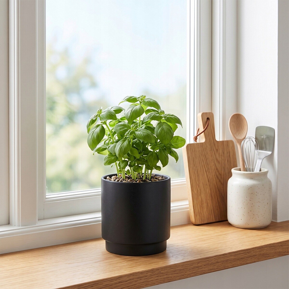 OSŁONKA NA DONICZKĘ CERAMICZNA CZARNA MAŁA 13cm NA KWIATY PARAPET BALKON