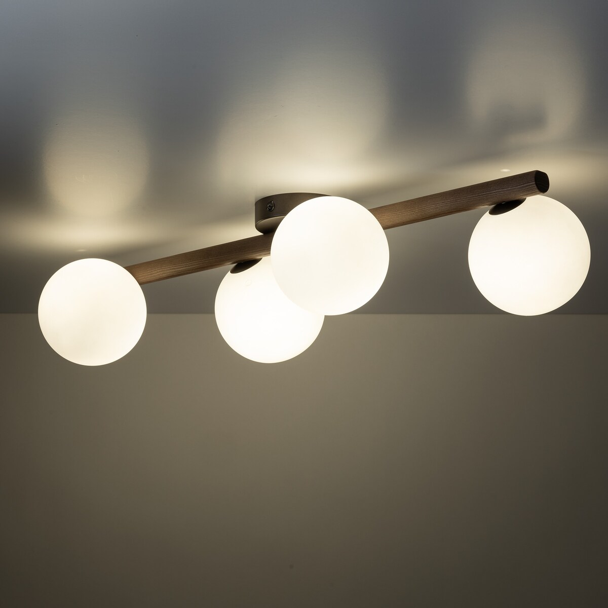 Lampa sufitowa TK Lighting ESTERA WOOD Orzech 10270, plafon 4xG9, biało-brązowa
