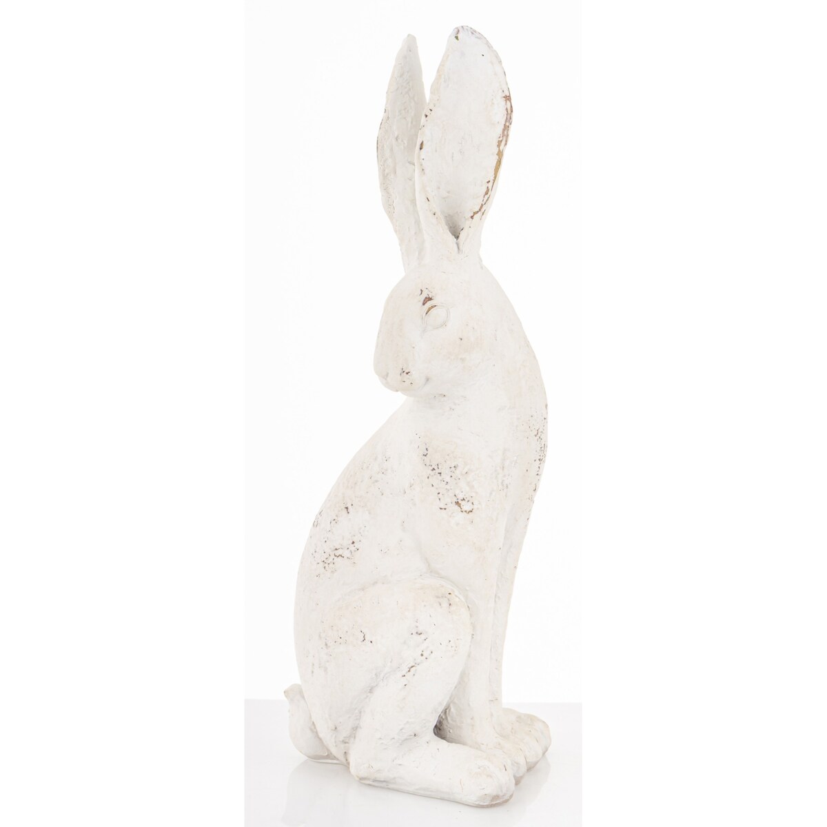 Dekoracja - siedzący słupka królik 32,5x11,5x10 cm TALA - IV biały