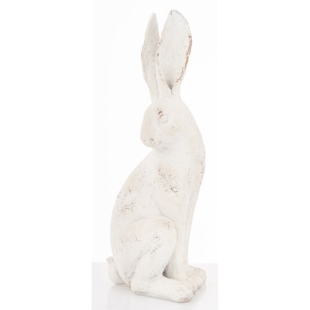 Dekoracja - siedzący słupka królik 32,5x11,5x10 cm TALA - IV biały