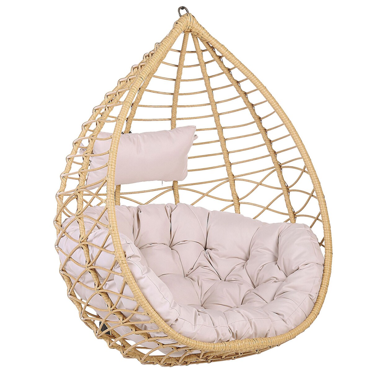 Fotel wiszący ze stojakiem z technorattanu naturalny ARSITA