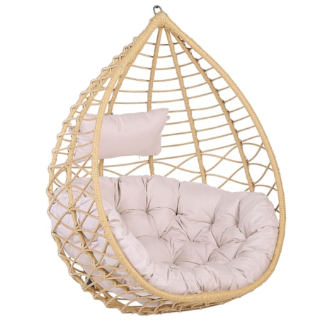 Fotel wiszący ze stojakiem z technorattanu naturalny ARSITA