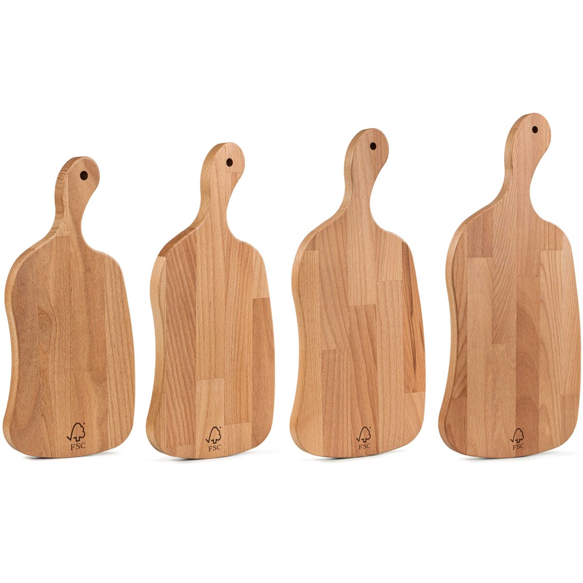 Konsimo LIVO Zestaw desek do krojenia (4szt.), drewno bukowe