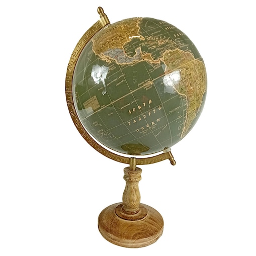 Globus na biurko, drewniany, 38 cm