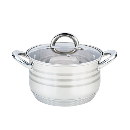 Garnek stalowy z pokrywką na indukcję gaz 16cm 2.1L MAESTRO