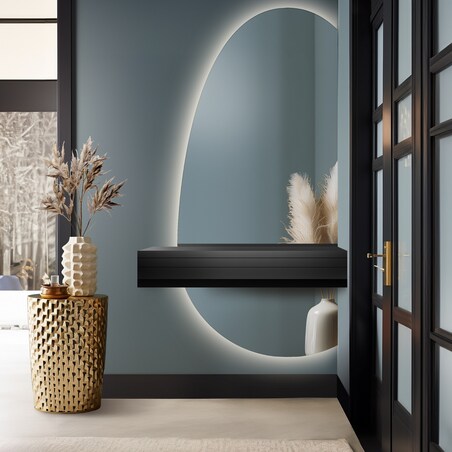 Lustro organiczne w dwóch częściach z podświetleniem LED – TURMALIN LED