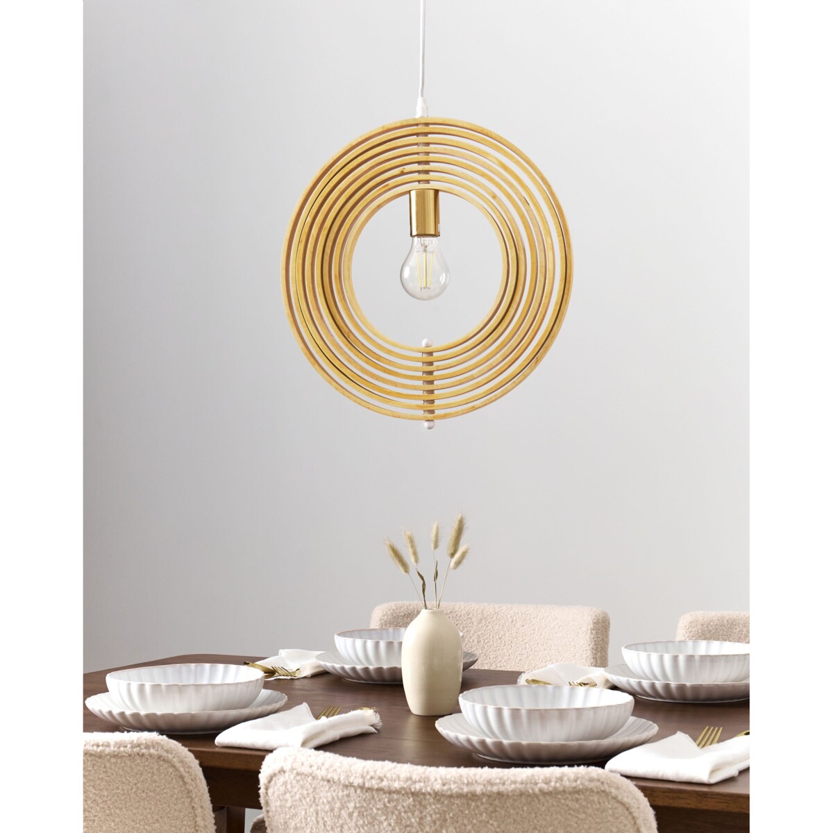 Lampa wisząca MURRELL Drewno Jasnobrązowy