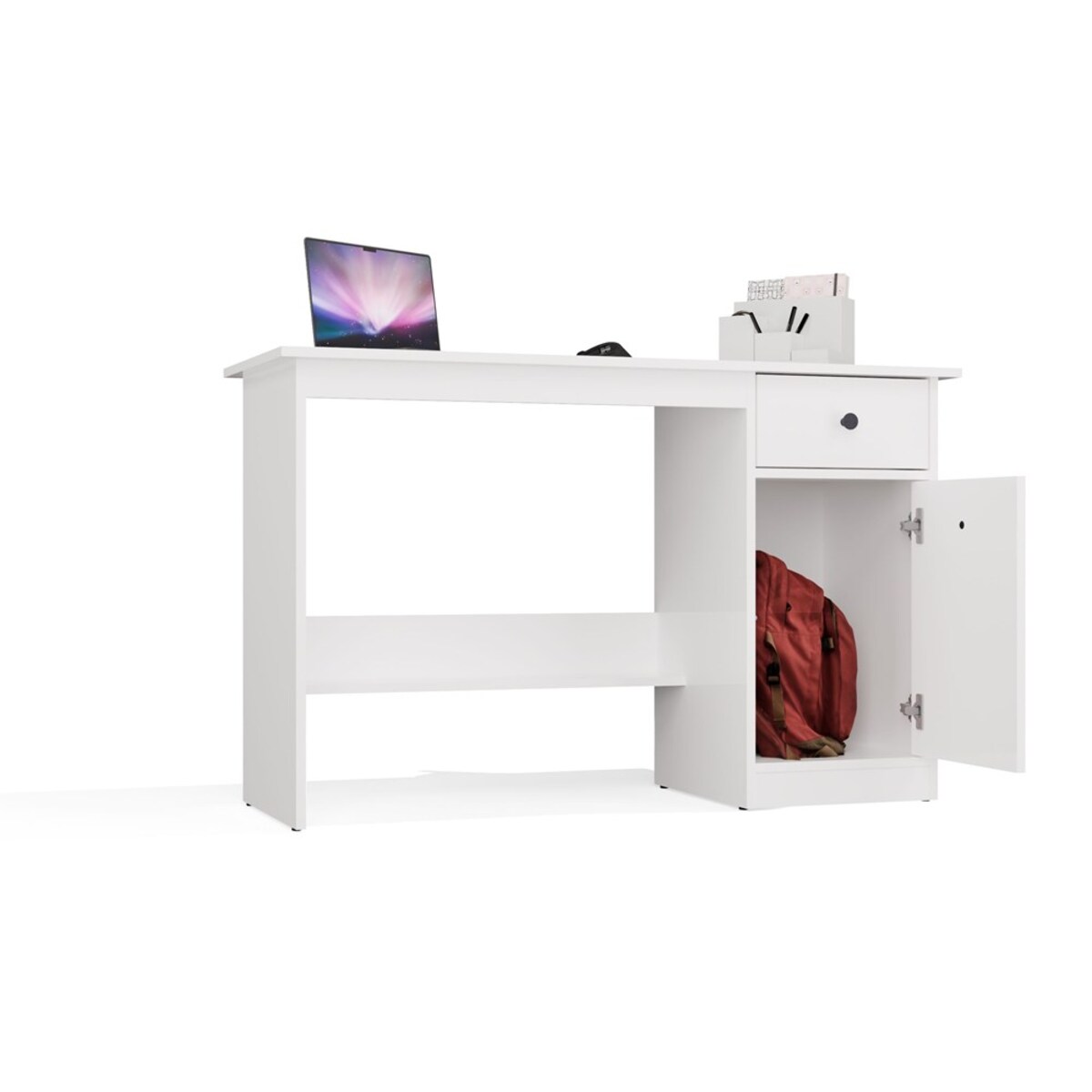 Biurko CHESTER białe mat 120x45x75 cm szuflada+szafka 1 szt.