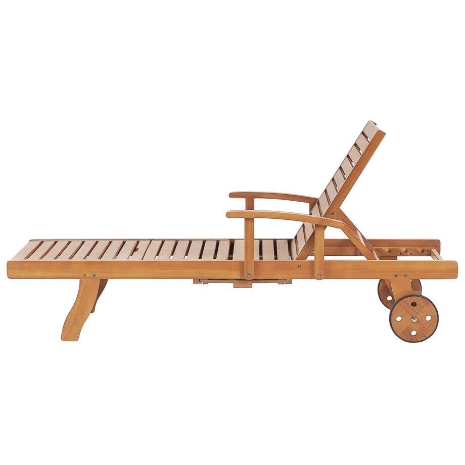 Leżak ogrodowy z poduszką JAVA PREMIUM Drewno akacjowe Czerwony