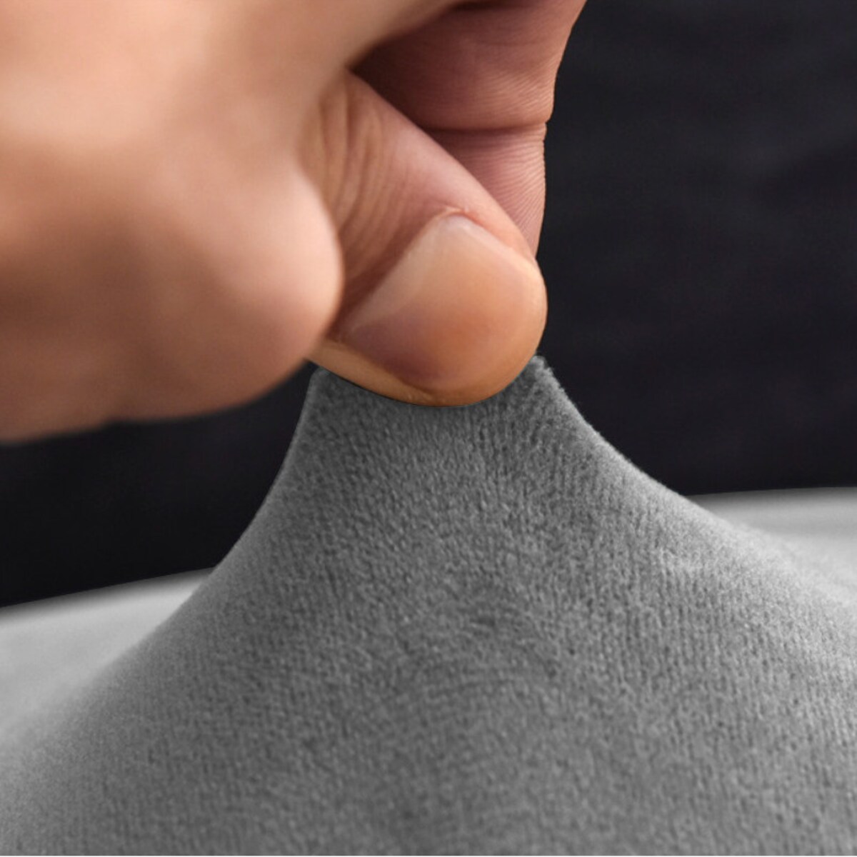 POKROWIEC NA KRZESŁO XL JASNY SZARY WELUR ELASTYCZNY [21DW]