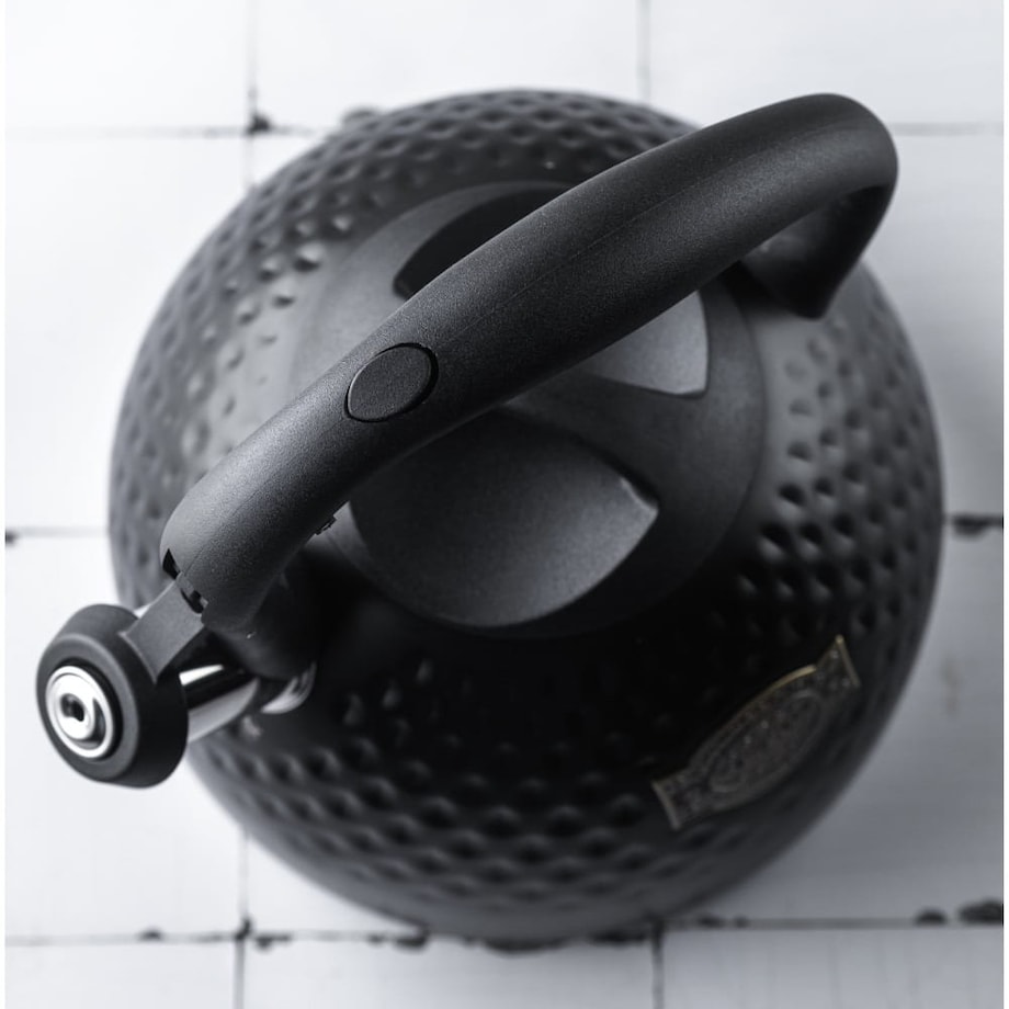 Czajnik stalowy z gwizdkiem 3.0L z grubym dnem czarny KLAUSBERG