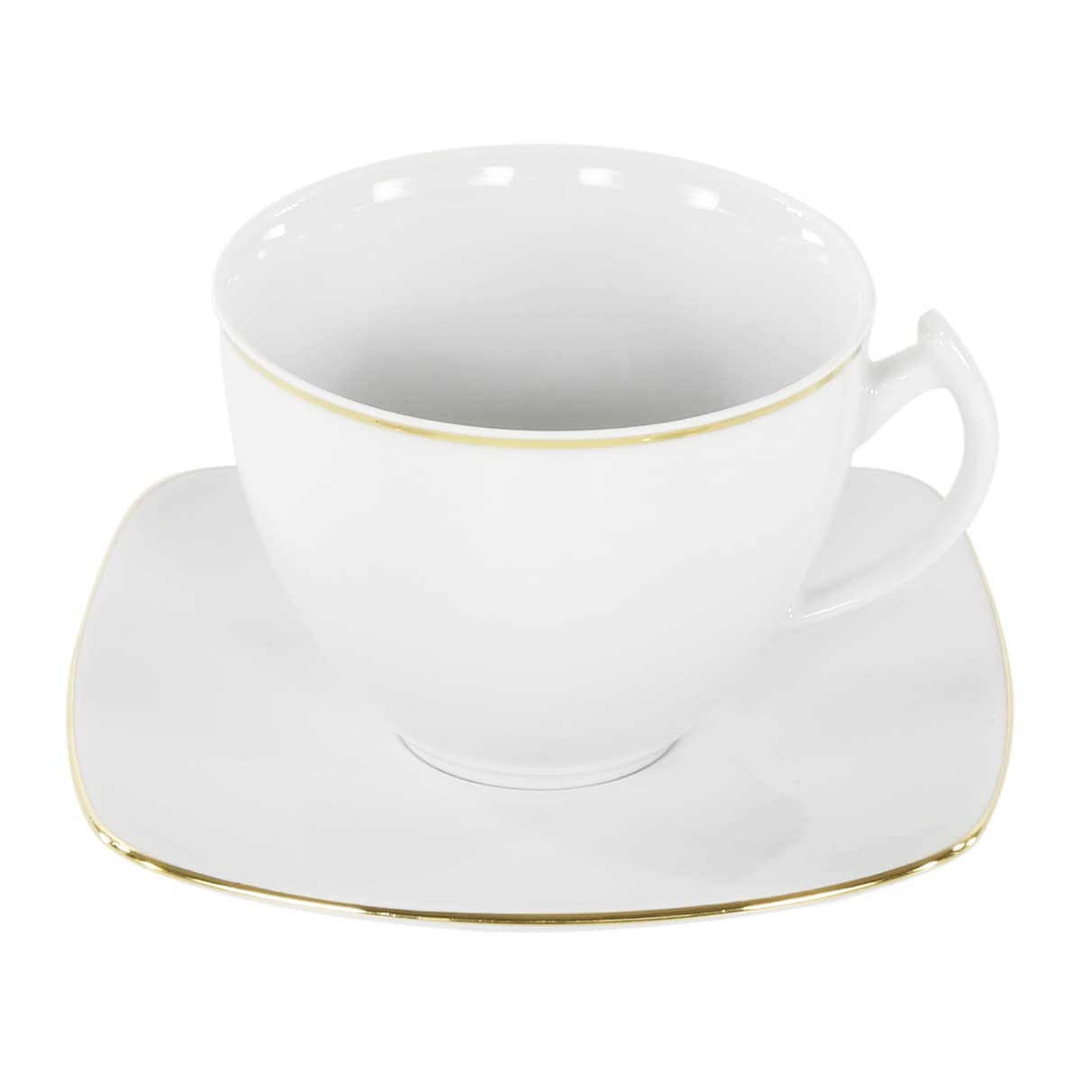 Zestaw filiżanek ze spodkami dla 6 osób 12 el. Akcent Złota Linia 3603