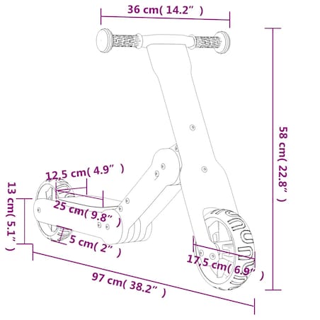 vidaXL Hulajnoga dziecięca 2-w-1, niebieska