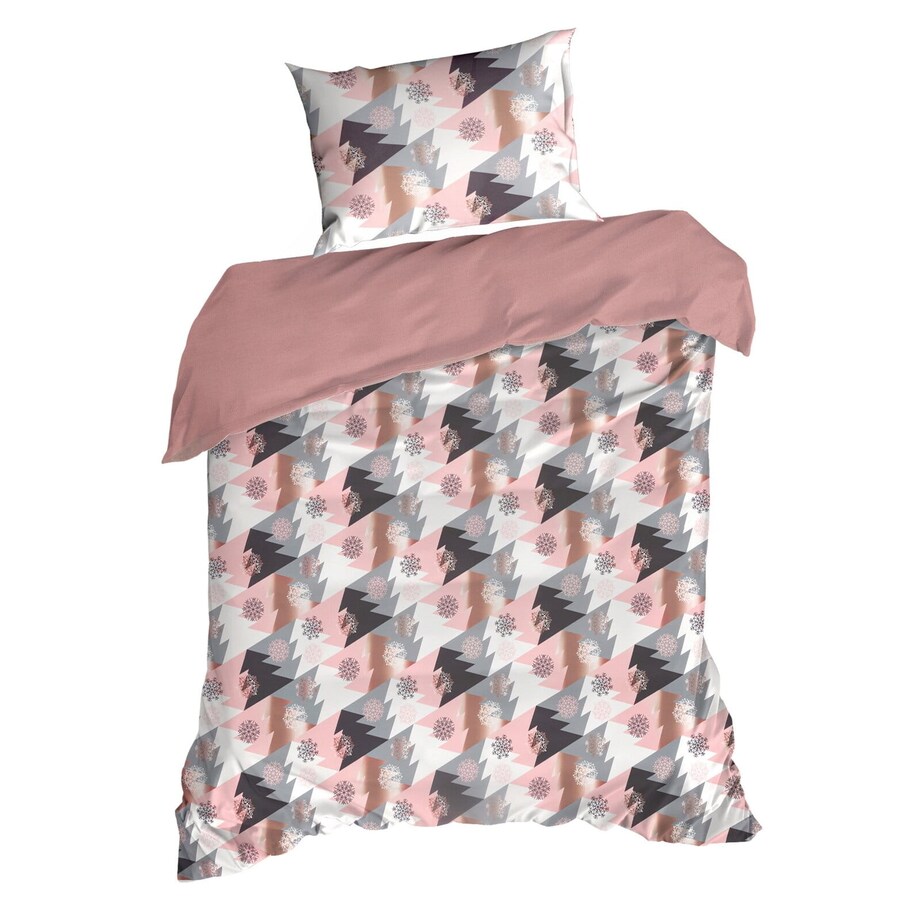 Komplet pościeli świątecznej z mikrowłókna 160x200 cm jasnopomarańczowy