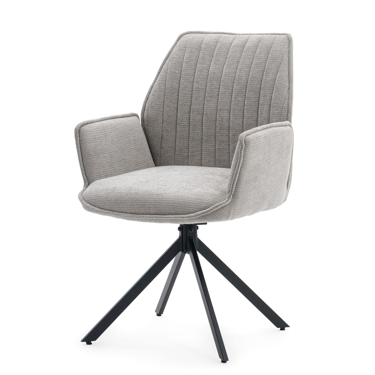 Krzesło tapicerowane obrotowe szenilowe do salonu MERANO jasnoszare