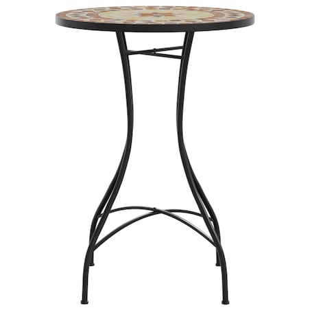 vidaXL Mozaikowy stolik bistro, terakotowo-biały Ø50x70 cm, ceramiczny