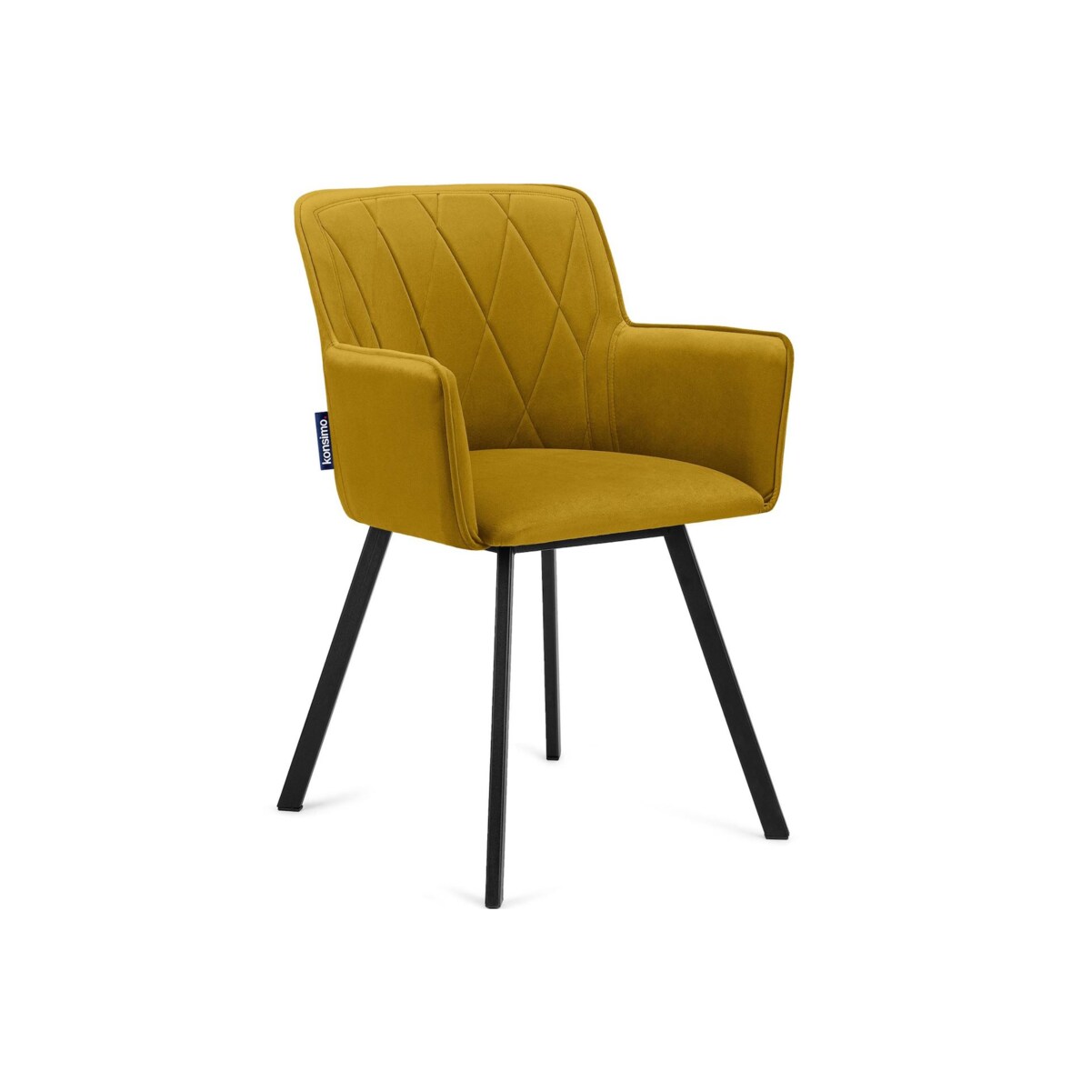 KONSIMO PYRUS welurowe krzesło żółte