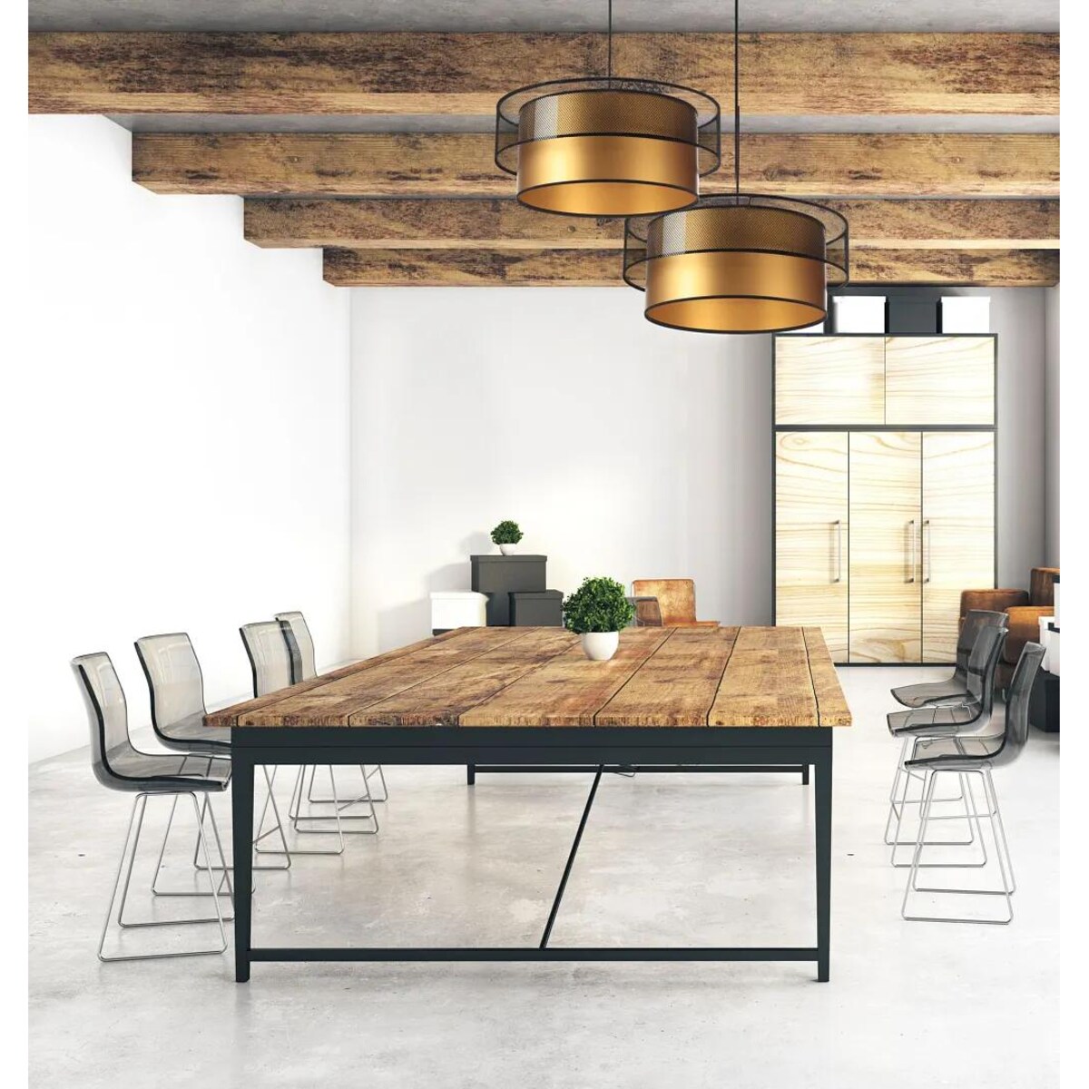 Lampa wisząca DOUBLE NET 50 złota