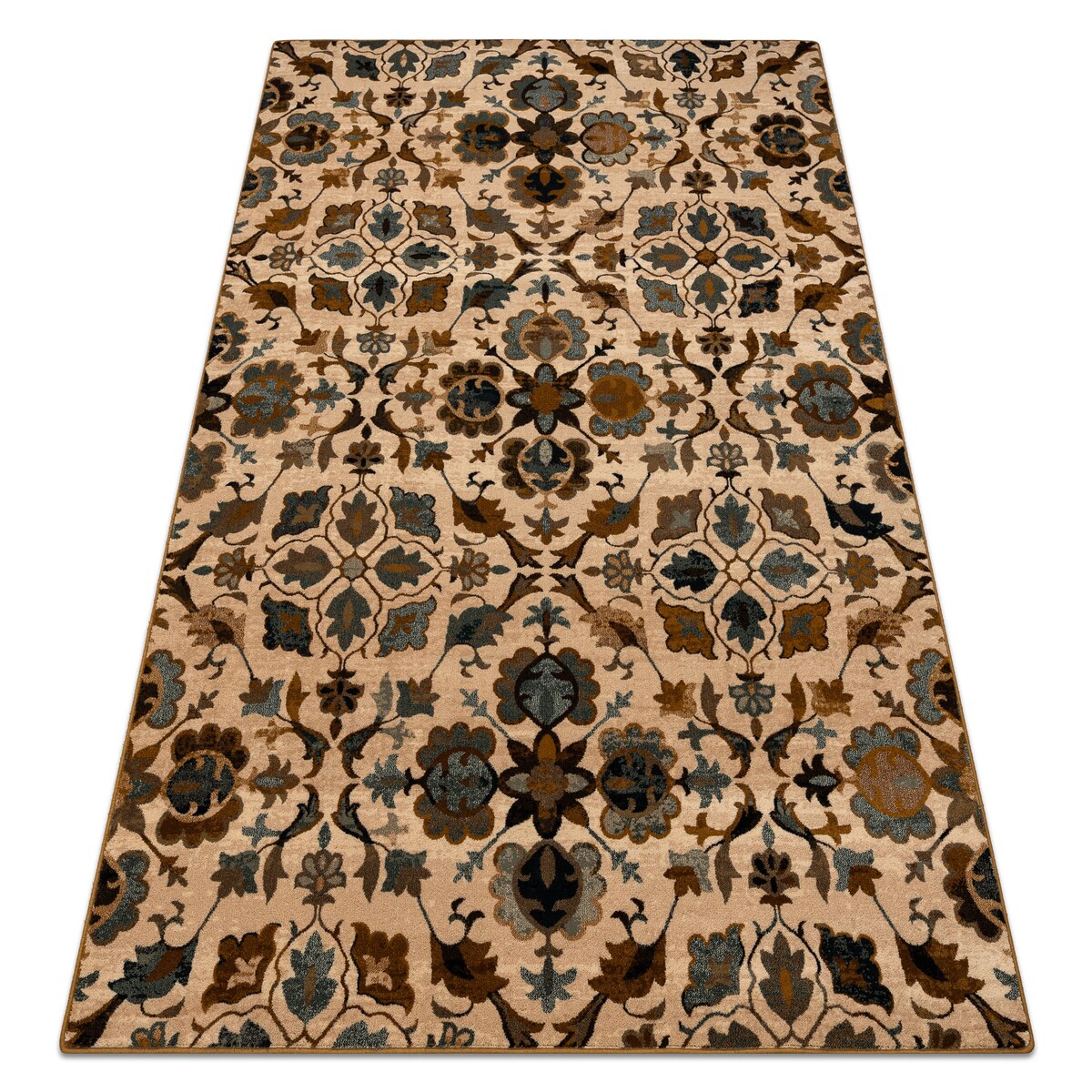 Dywan wełniany OMEGA AMALFI kwiaty kamel 170x235 cm