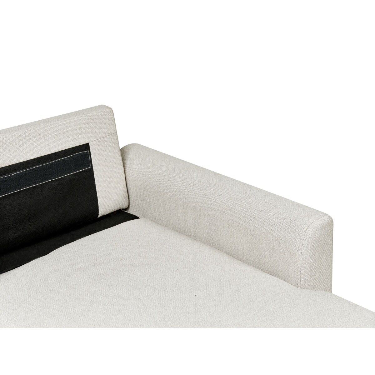 Narożnik rozkładany NASSJO Len syntetyczny Jasnobeżowy dla 3 osób Lewostronny