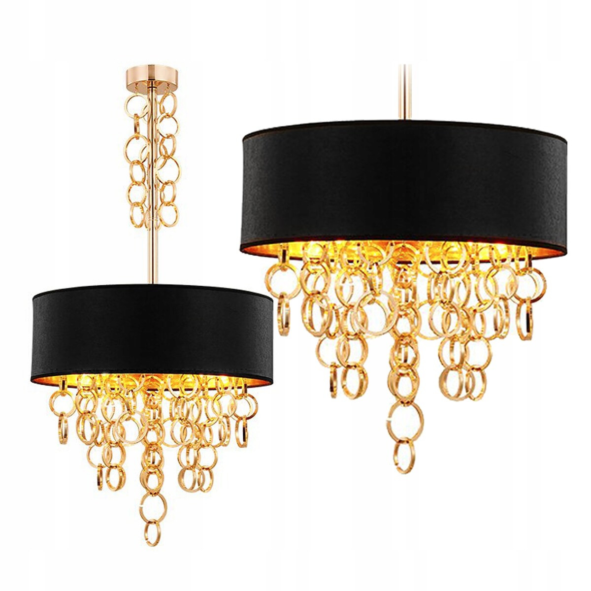 Lampa Wisząca Żyrandol Nowoczesny Black Gold 45Cm