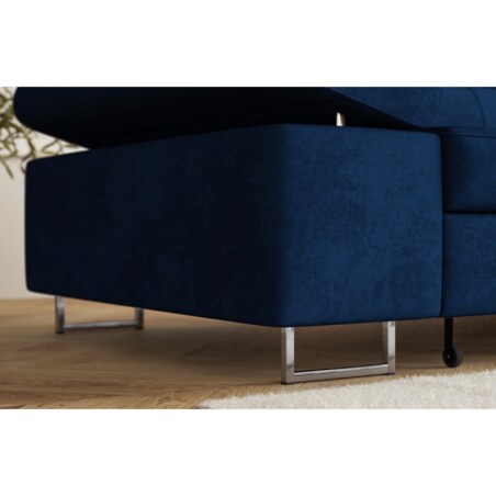 Narożnik ALEX z regulowanymi zagłówkami, lewostronny- granatowy