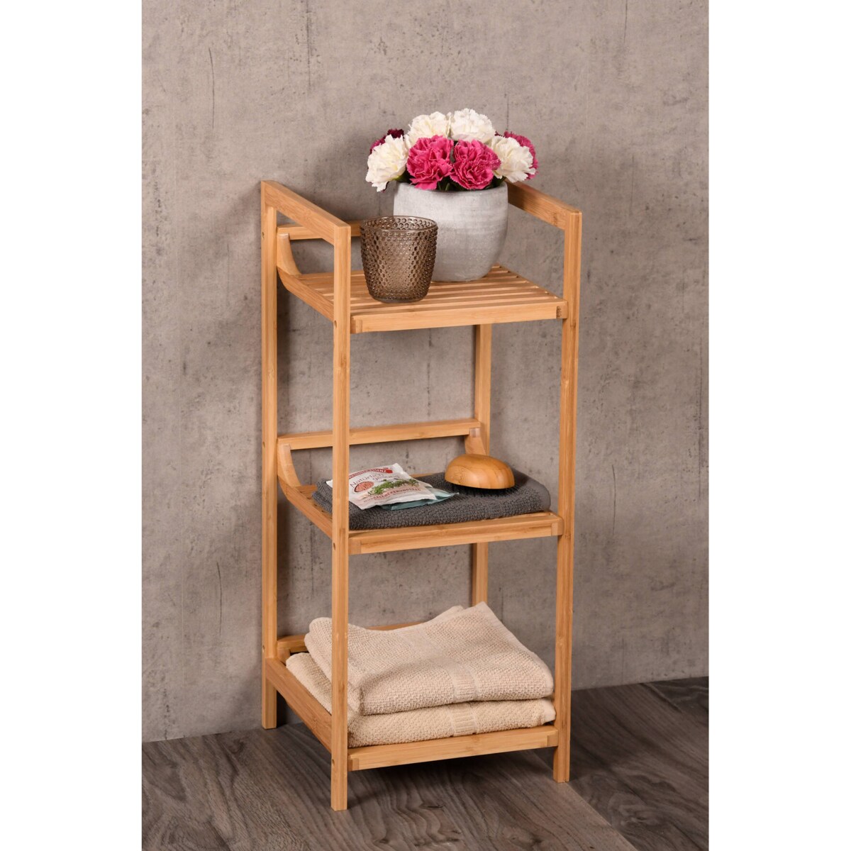 Regał łazienkowy z 3 półkami, bambusowy, KESPER