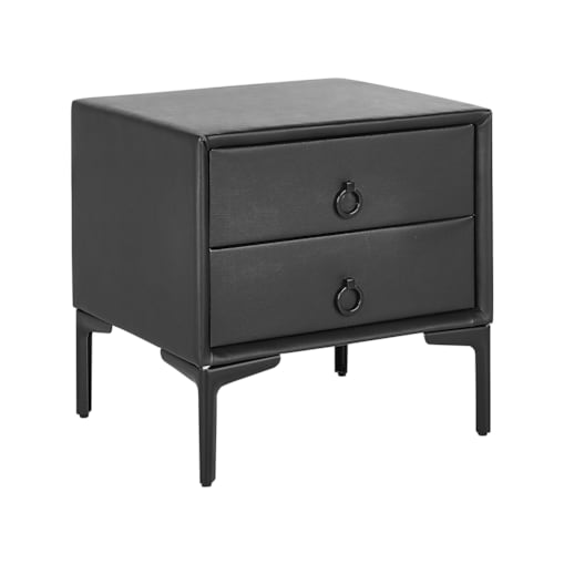 Szafka nocna ekoskóra czarna SEZANNE