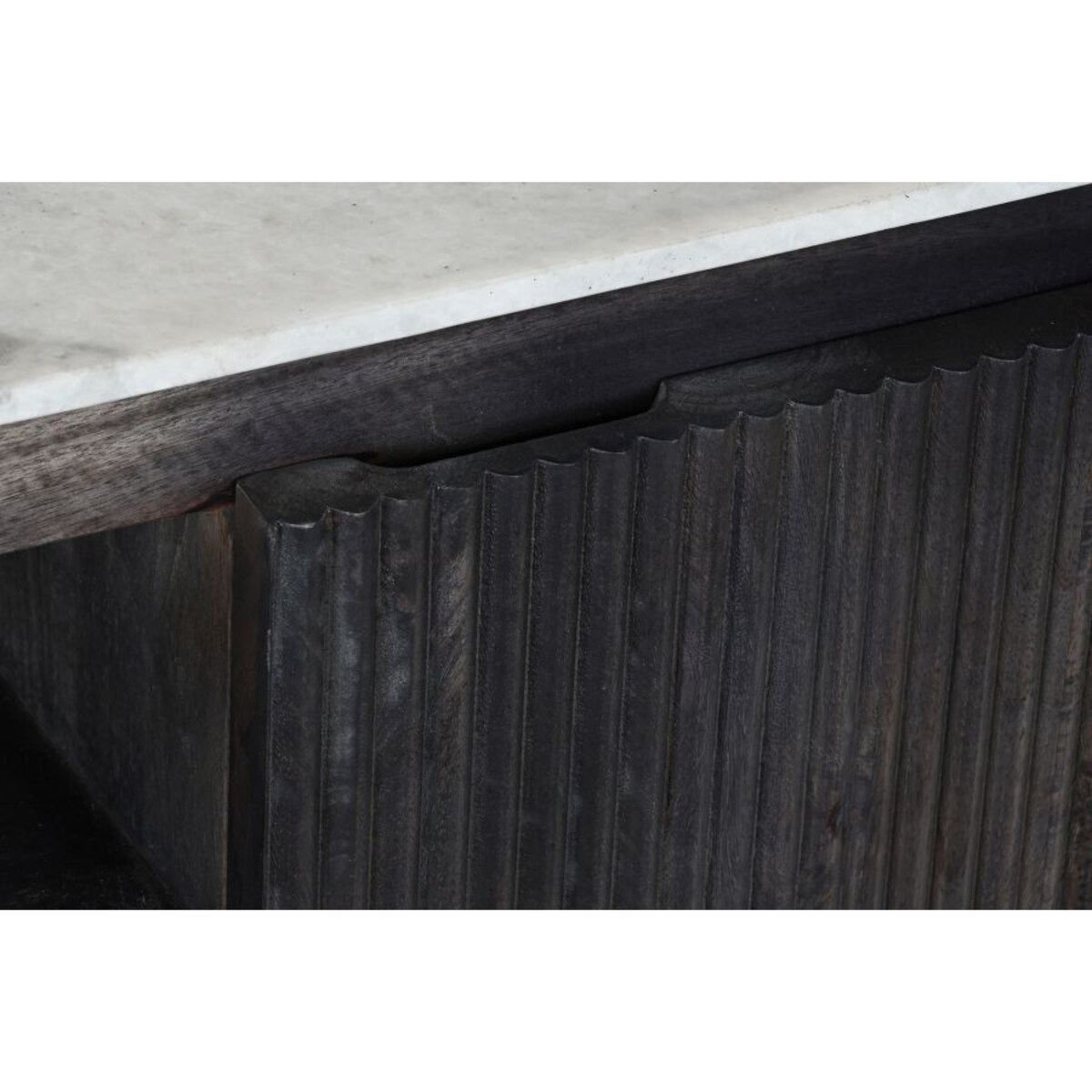 Komoda RTV z lamelami i marmurowym blatem 54x41x150 cm BIRBA-I