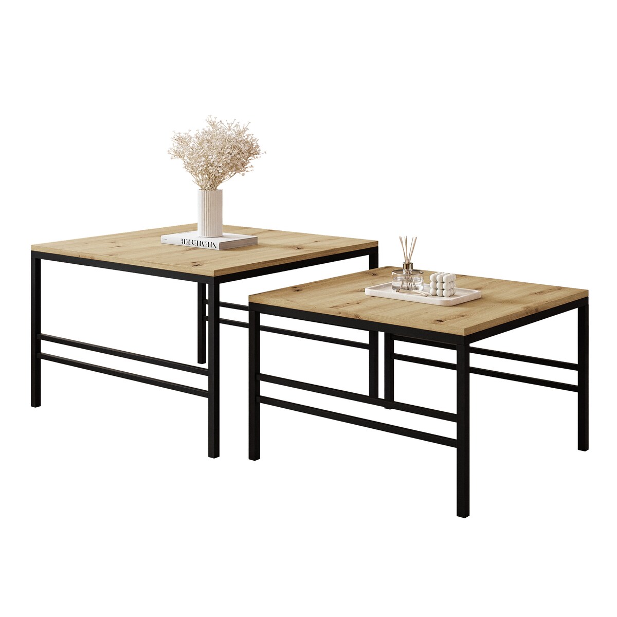 Stolik kawowy 2w1 FORMA dąb artisan/czarny